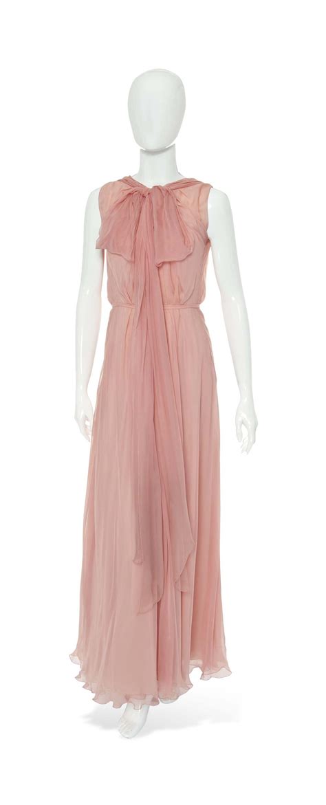 chanel pink chiffon dress